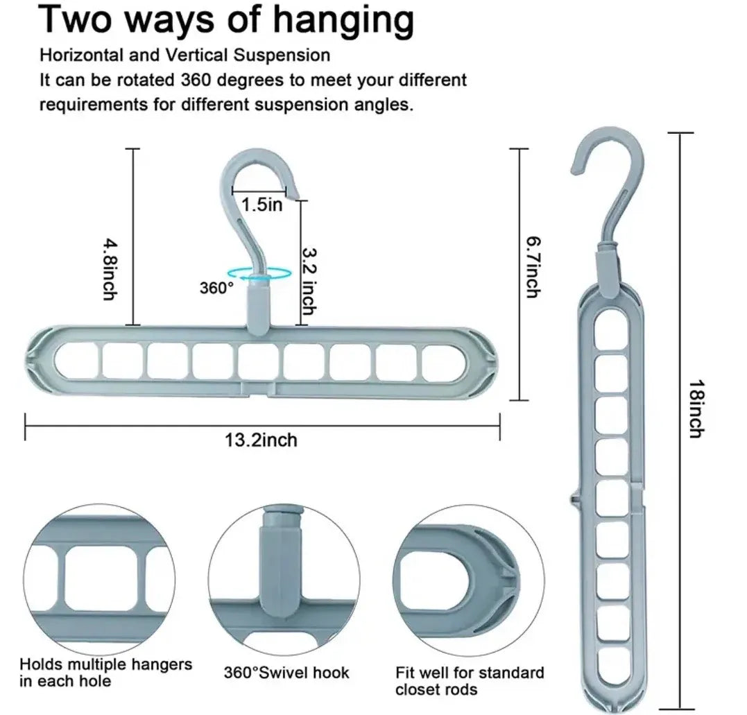 Unique wardrobe organizer (9 hole hanger)